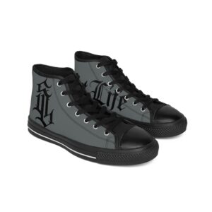Classic High-Top Sneakers — Gothic Script 'SL' Design